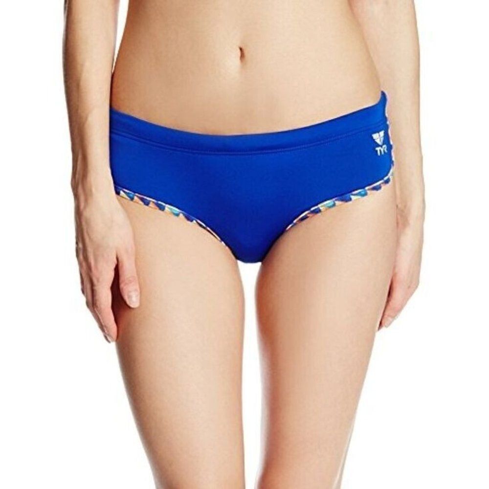 TYR Sport Women's Lunetta Binded Hipkin Bottoms, Royal, S